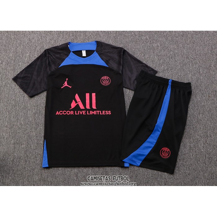 Chandal del Paris Saint-Germain Jordan Manga Corta 2022/2023 Negro y Azul - Pantalon Corto